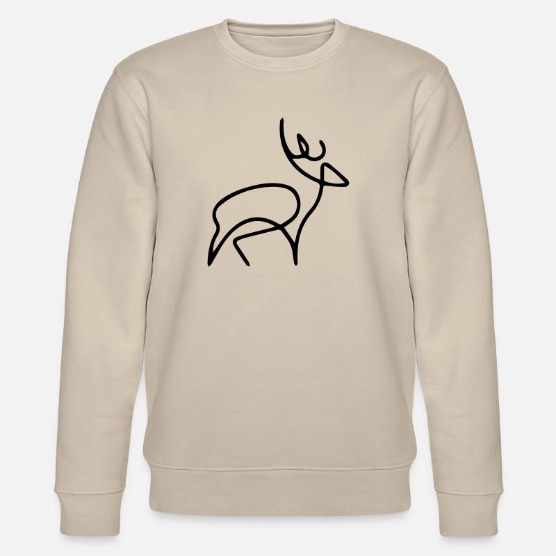 oneline deer - Stanley/Stella CHANGER Unisex Organic Sweatshirt - beige