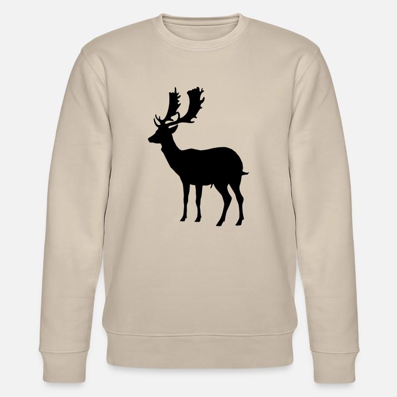 hirsch - geweih - jagd - jäger - Stanley/Stella Unisex Bio-Sweatshirt CHANGER  - Beige