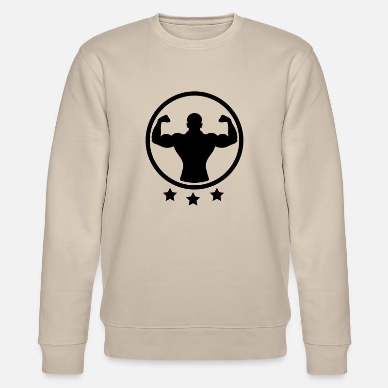 bodybuilding_logo - Stanley/Stella Unisex Bio-Sweatshirt CHANGER  - Beige