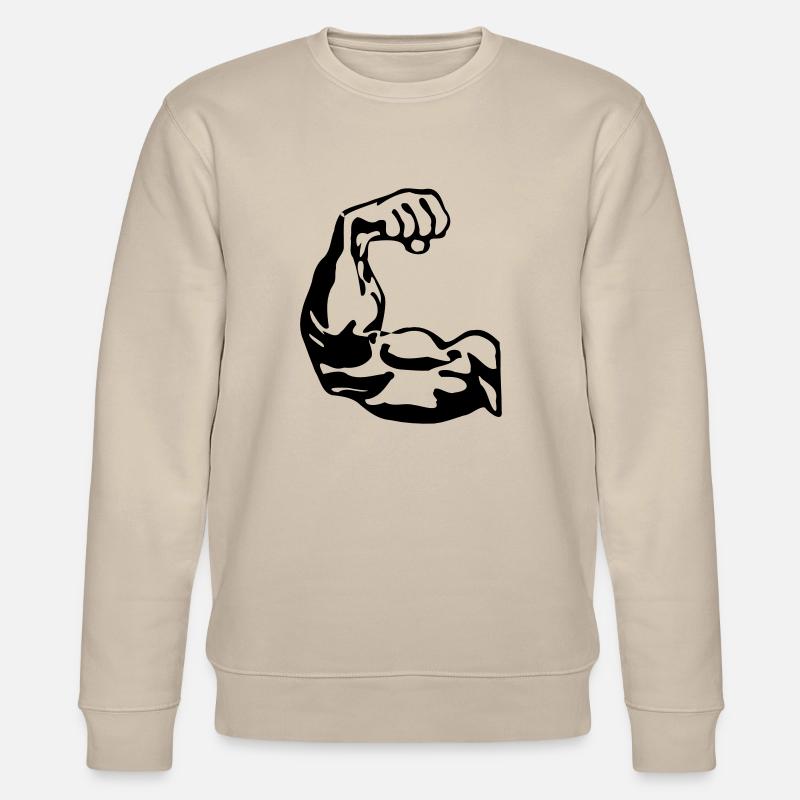 Bodybuilder biceps - Stanley/Stella CHANGER Unisex Organic Sweatshirt - beige