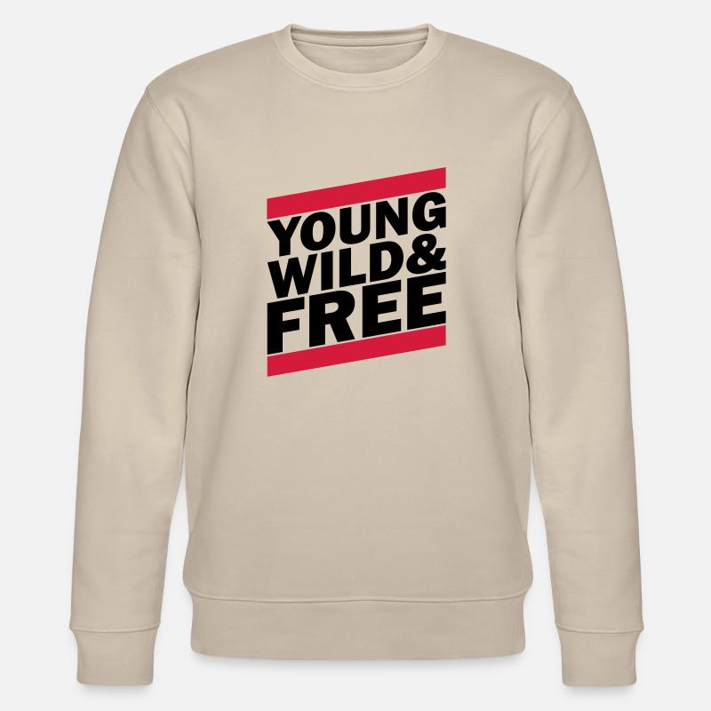 Young, Wild & Free (1c) - Stanley/Stella Unisex Bio-Sweatshirt CHANGER - Beige