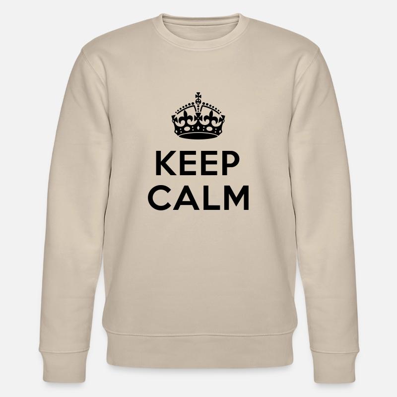 Keep calm Your Text - Sweat bio CHANGER Stanley/Stella Unisexe - beige