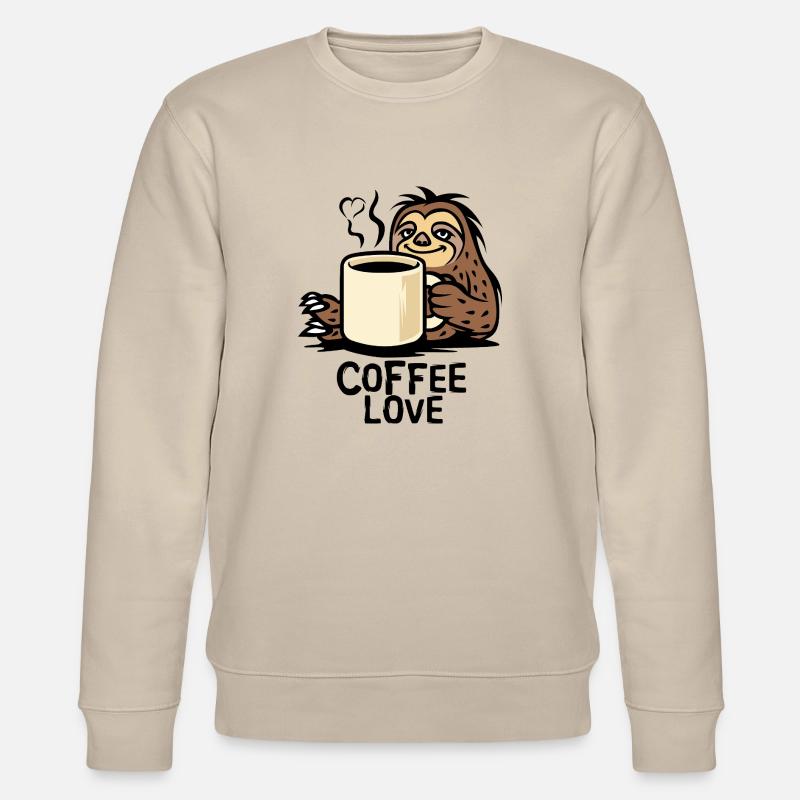Faultier Kaffee Liebe Cartoon - Stanley/Stella Unisex Bio-Sweatshirt CHANGER  - Beige