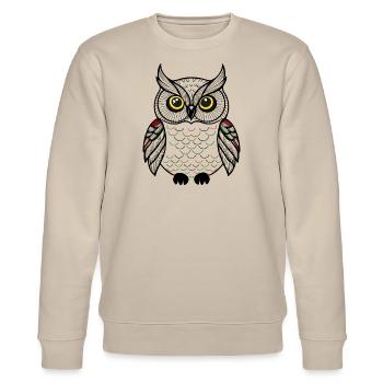 cute owl - Stanley/Stella CHANGER Unisex Organic Sweatshirt - beige - Front - Nik (191cm) & Marisol (170cm)