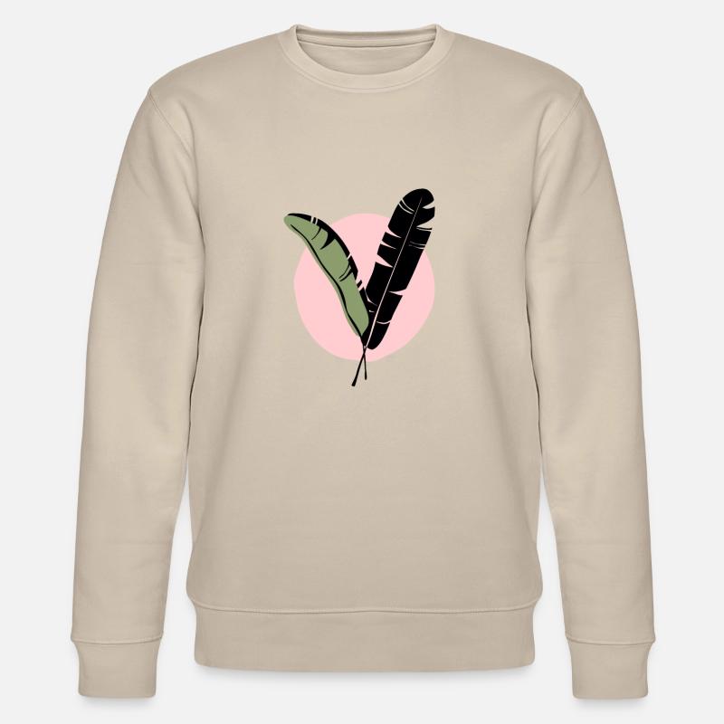 Bananenblatt abstract midcentury modern - Stanley/Stella Unisex Bio-Sweatshirt CHANGER  - Beige
