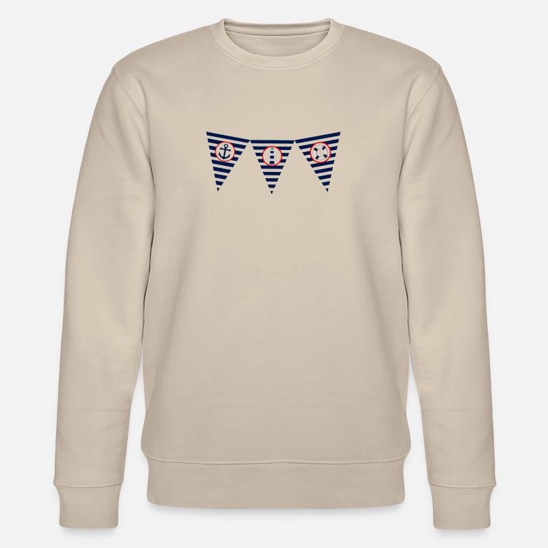 maritime, mer, phare, drapeau, fanion - Sweat bio CHANGER Stanley/Stella Unisexe - beige