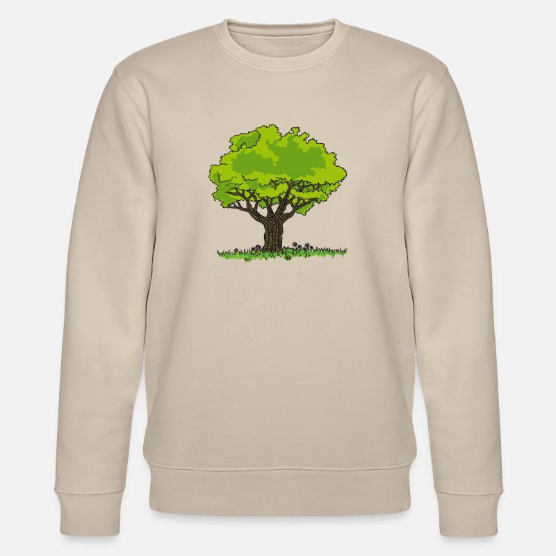 Dessin arbre pré et fleurs - Sweat bio CHANGER Stanley/Stella Unisexe - beige