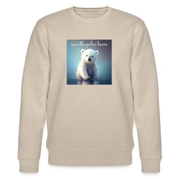 save the polar bears - Stanley/Stella Unisex Bio-Sweatshirt CHANGER  - Beige - Vorne - Nik (191cm) & Marisol (170cm)