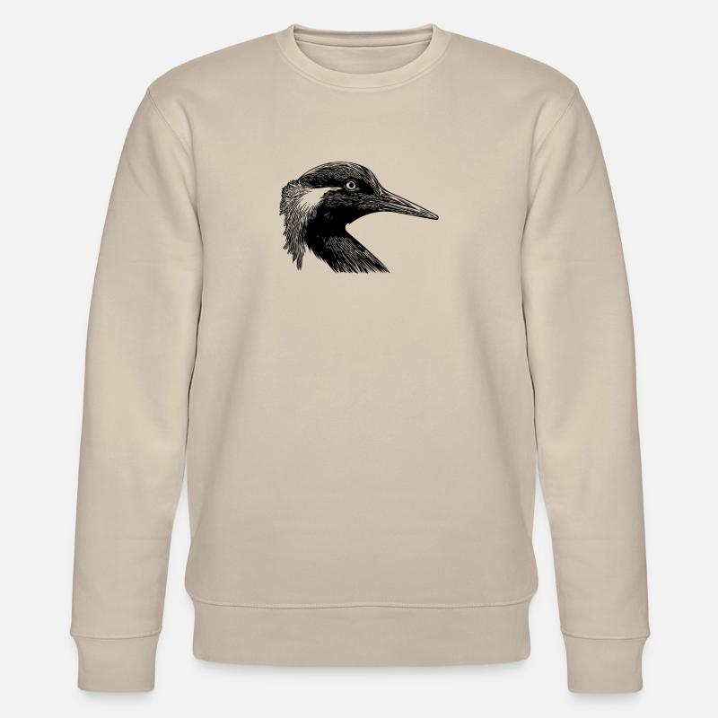 Crested grebe elegant portrait - Stanley/Stella CHANGER Unisex Organic Sweatshirt - beige