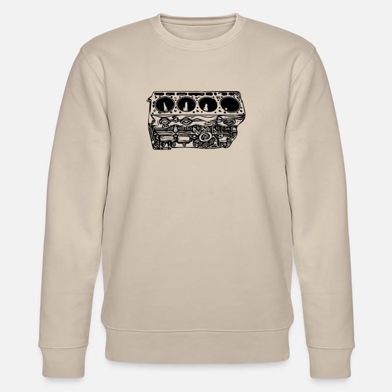 Engine block cylinder displacement fan - Stanley/Stella CHANGER Unisex Organic Sweatshirt - beige
