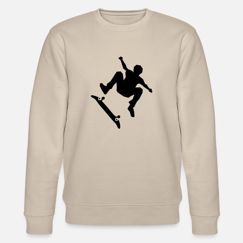 Skateboarder on skateboard - Stanley/Stella Unisex Bio-Sweatshirt CHANGER  - Beige