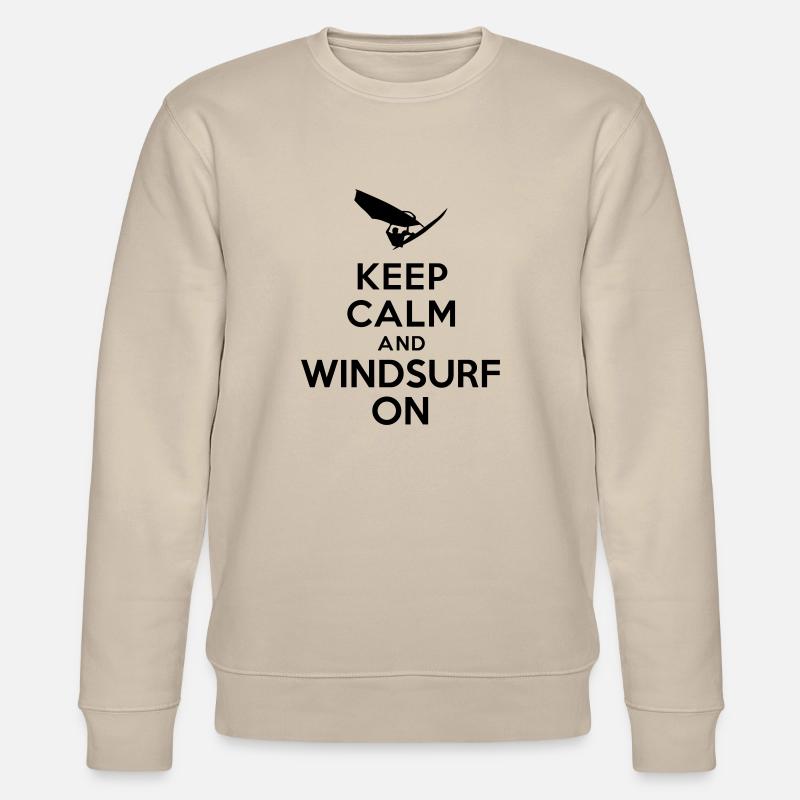 Keep calm and windsurf on - Sweat bio CHANGER Stanley/Stella Unisexe - beige