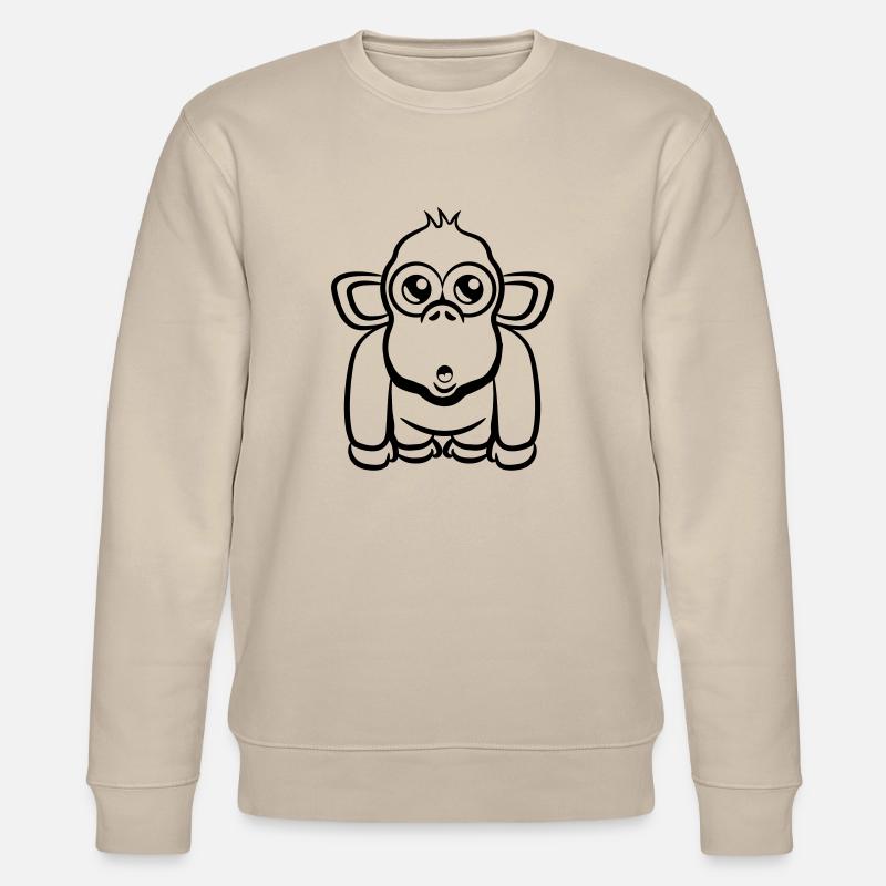douce singe drôle Dingo - Sweat bio CHANGER Stanley/Stella Unisexe - beige