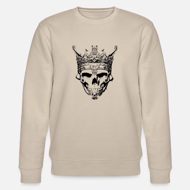 Totenkopf König mit Krone - Stanley/Stella Unisex Bio-Sweatshirt CHANGER - Beige