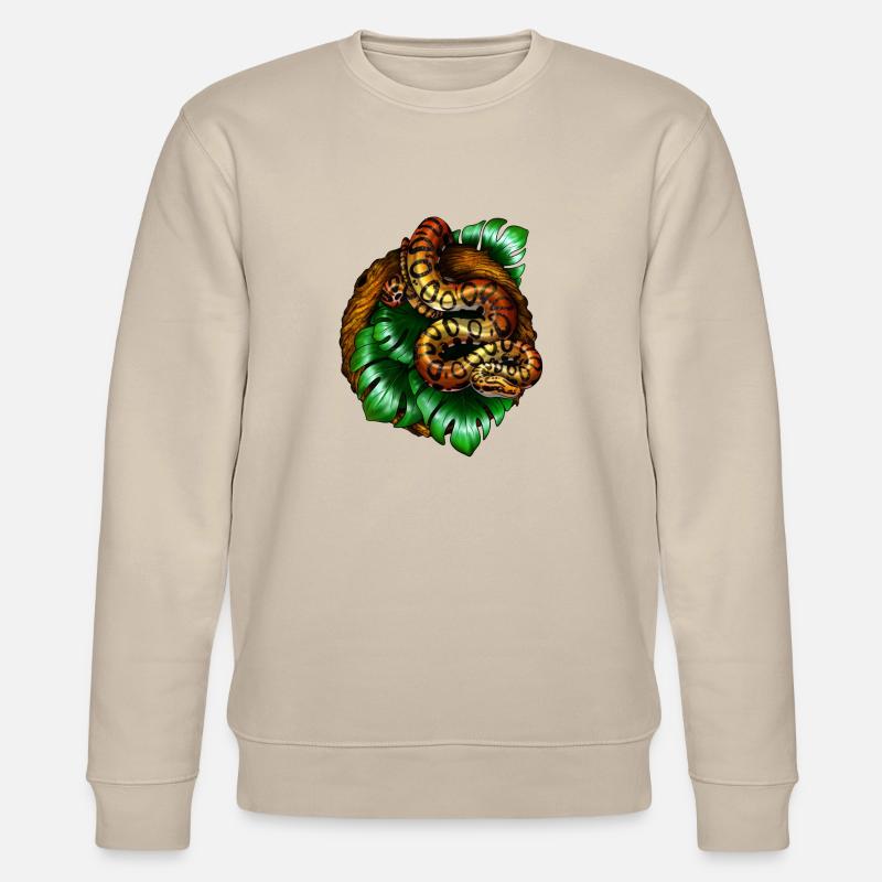 Monstera Snake - Stanley/Stella Unisex Bio-Sweatshirt CHANGER - Beige