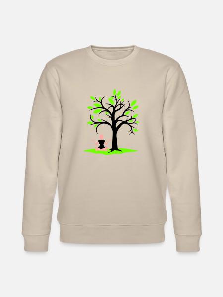 Meditasjon under treet skog trance kvinne mediterer - Stanley/Stella CHANGER økologisk unisex-sweatshirt - beige