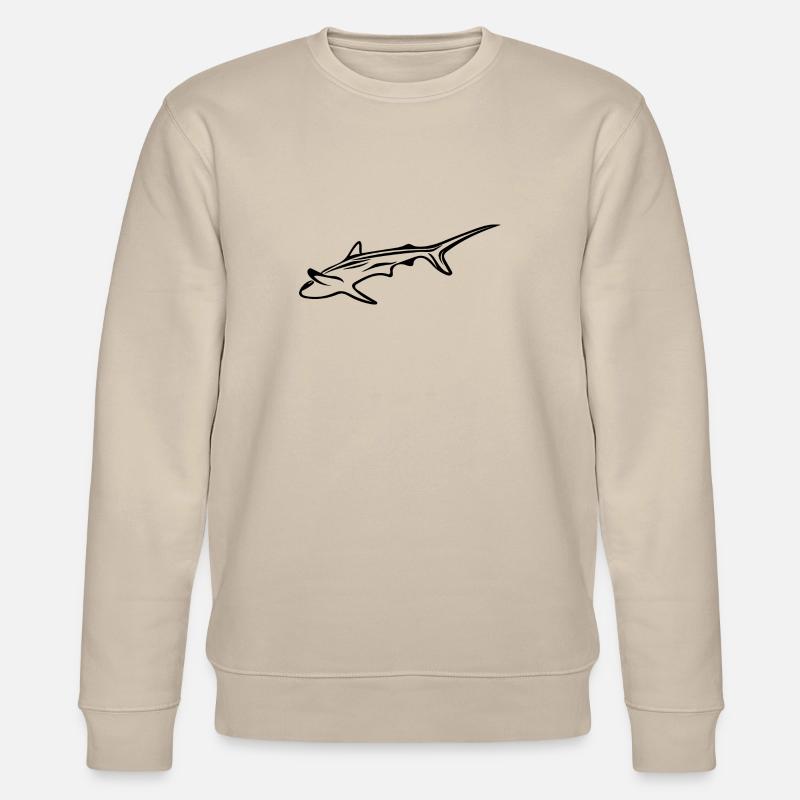 Eleganter Hai in Drift Strömung - Stanley/Stella Unisex Bio-Sweatshirt CHANGER  - Beige