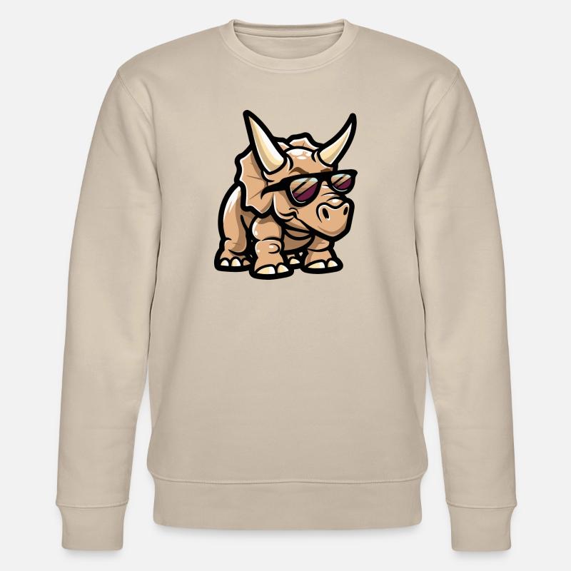Dinosaurier triceratops Comic Cool - Stanley/Stella Unisex Bio-Sweatshirt CHANGER  - Beige