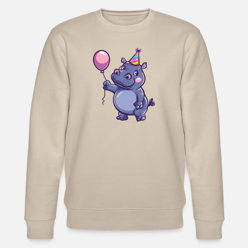 Hippopotame Anniversaire Bébé - Sweat bio CHANGER Stanley/Stella Unisexe - beige