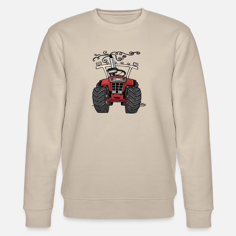 0143 roter Traktor 1255 - Stanley/Stella Unisex Bio-Sweatshirt CHANGER  - Beige