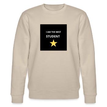 Beste Studentin - Stanley/Stella Unisex Bio-Sweatshirt CHANGER  - Beige - Vorne - Nik (191cm) & Marisol (170cm)