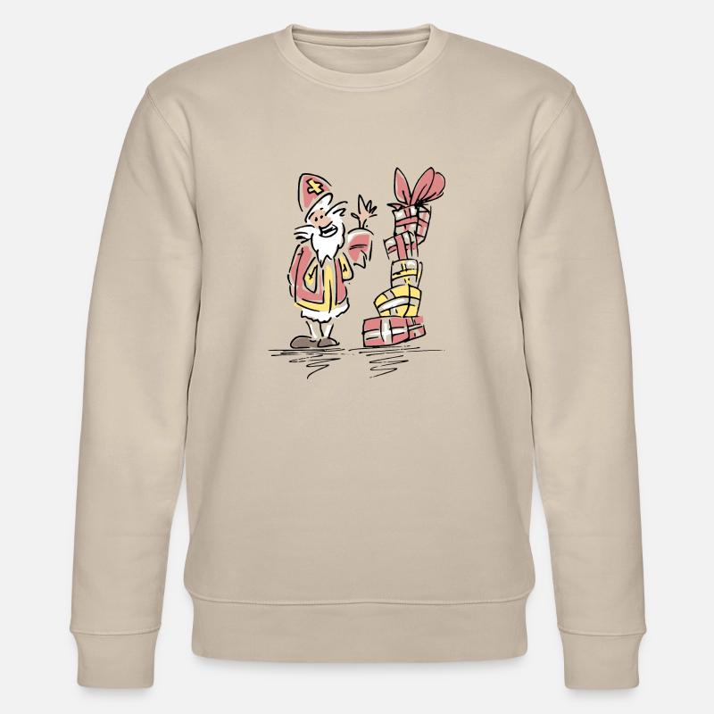 Sinterklaas met cadeaus - Stanley/Stella Unisex Bio-Sweatshirt CHANGER  - Beige
