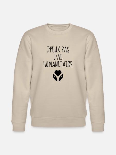 Volunteer Humanitarian Freiwilliger Bénévole - Stanley/Stella CHANGER Unisex Organic Sweatshirt - beige