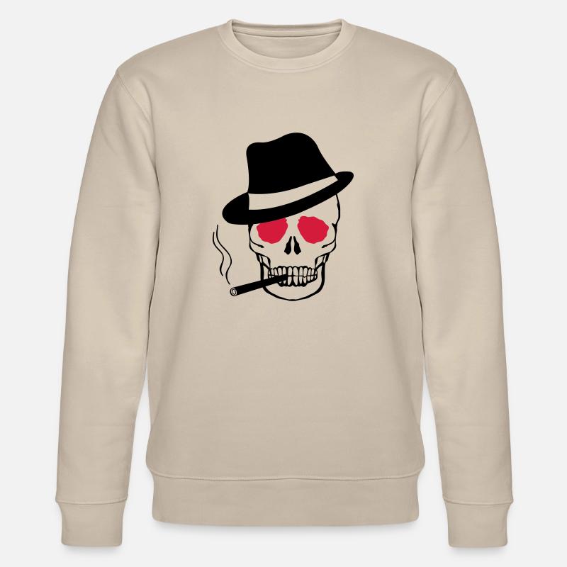 gangster_skull_02 - Stanley/Stella Unisex Bio-Sweatshirt CHANGER  - Beige