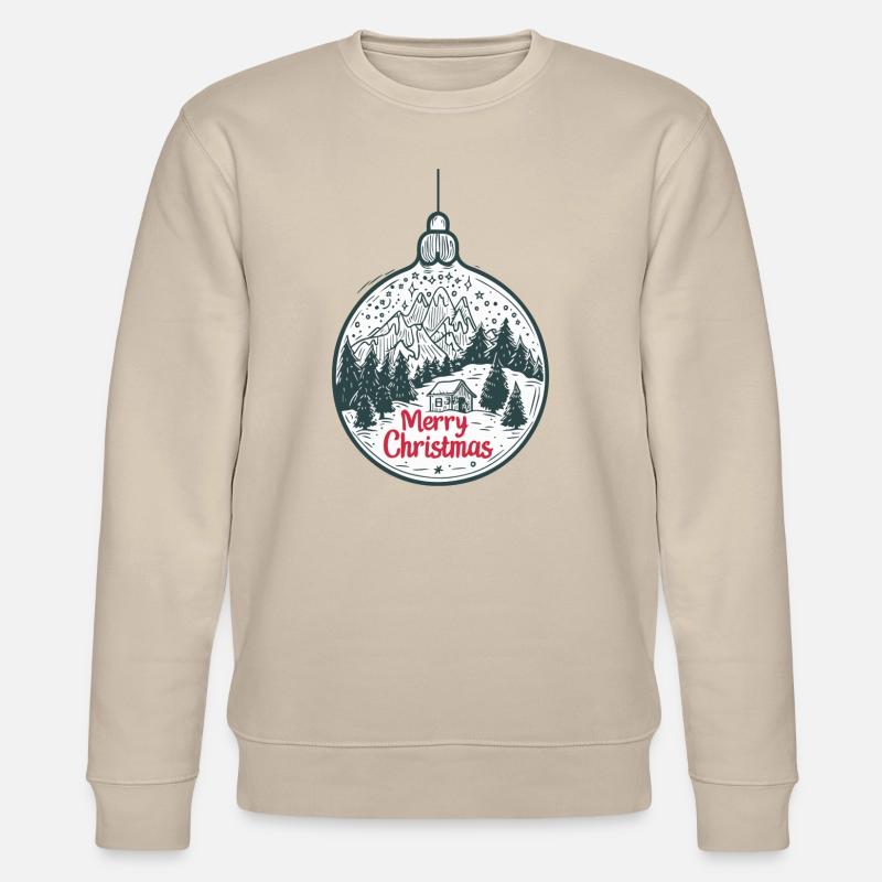 SPREAD Frohe Weihnachtskugel - Stanley/Stella Unisex Bio-Sweatshirt CHANGER  - Beige