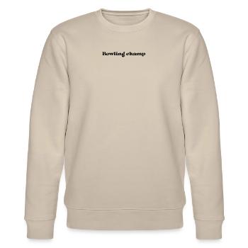 Bowling - Bowling champ - Stanley/Stella CHANGER Unisex Organic Sweatshirt - beige - Front - Nik (191cm) & Marisol (170cm)