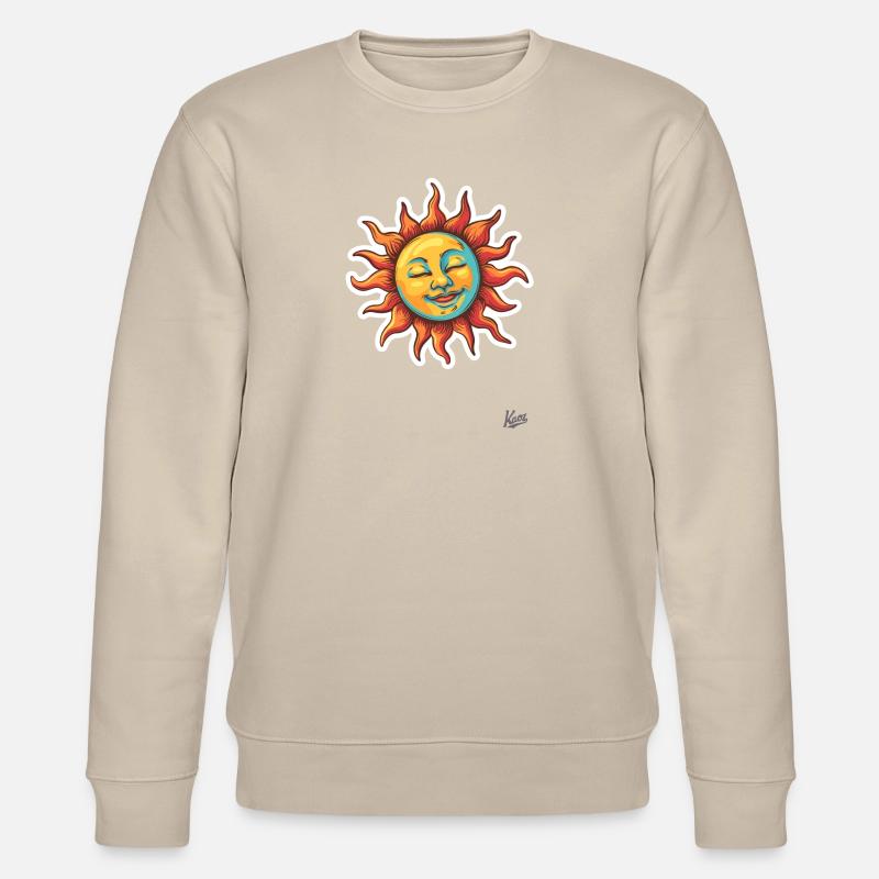 Fröhliche, entspannte Retro-Sonne - Stanley/Stella Unisex Bio-Sweatshirt CHANGER  - Beige