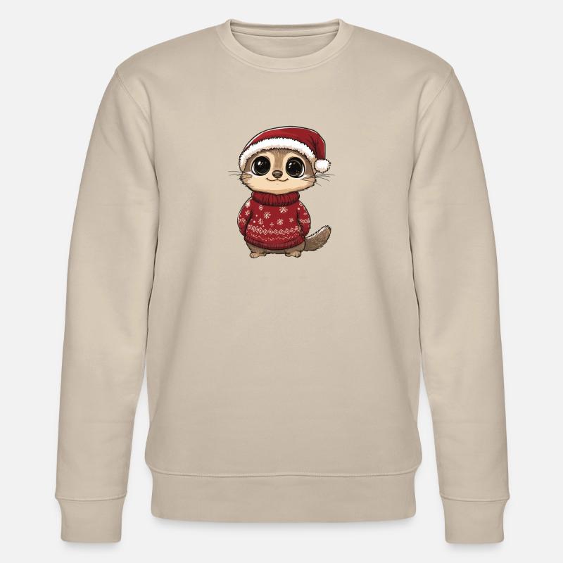 Erdmännchen Weihnachten Comic - Stanley/Stella Unisex Bio-Sweatshirt CHANGER  - Beige