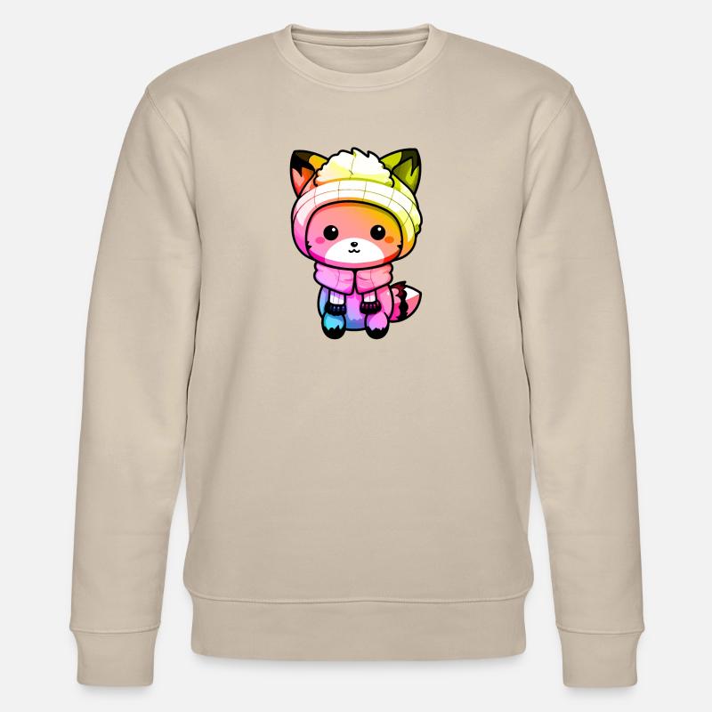 Fuchs Winter Tier Bunt Comic - Stanley/Stella Unisex Bio-Sweatshirt CHANGER  - Beige