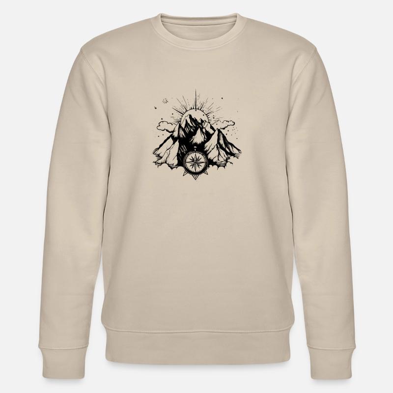 Berge Kompass Symbol - Stanley/Stella Unisex Bio-Sweatshirt CHANGER - Beige