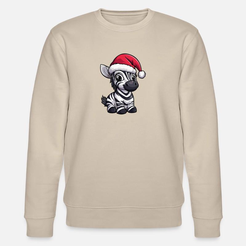 Zebra Weihnachten - Stanley/Stella Unisex Bio-Sweatshirt CHANGER  - Beige