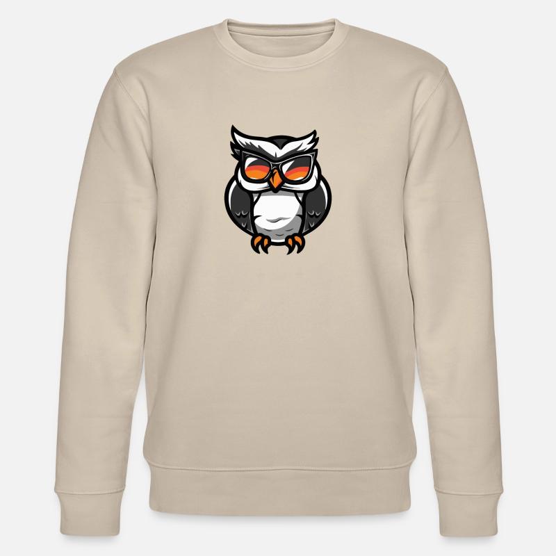 Eule Comic Cool - Stanley/Stella Unisex Bio-Sweatshirt CHANGER  - Beige