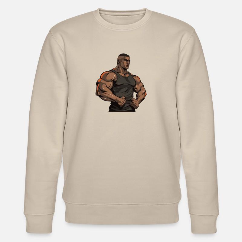 Workout Bodybuilder Muskeln - Stanley/Stella Unisex Bio-Sweatshirt CHANGER - Beige