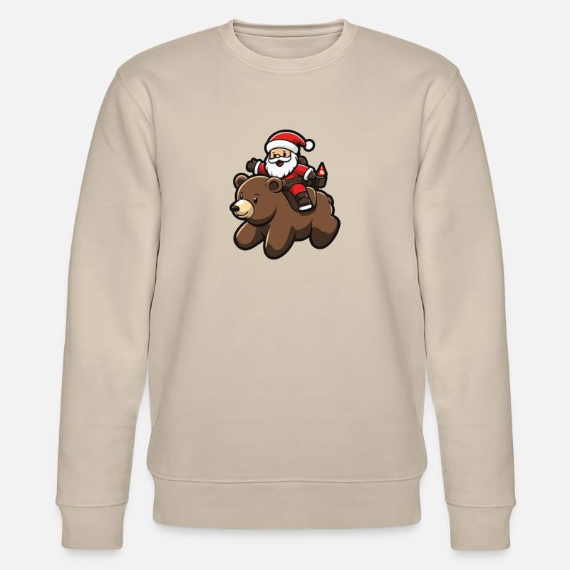 Ours Père Noël Dessin animé - Sweat bio CHANGER Stanley/Stella Unisexe - beige