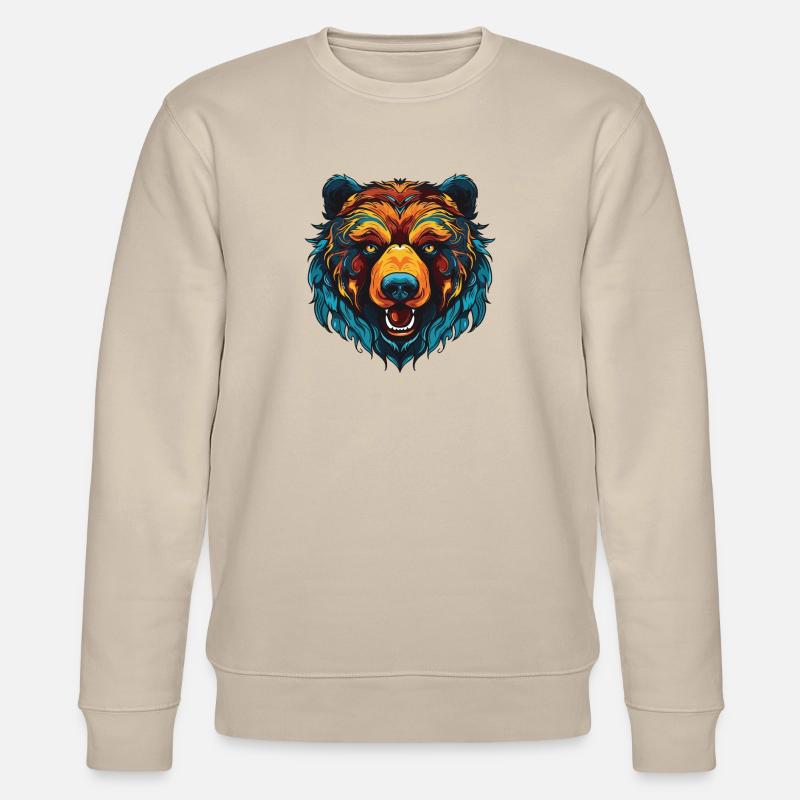 Bär Portrait - Stanley/Stella Unisex Bio-Sweatshirt CHANGER  - Beige