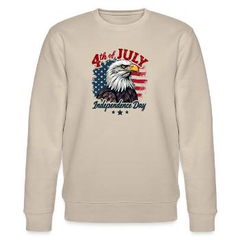 Amerika USA Adler 4th July Independence Day - Stanley/Stella Unisex Bio-Sweatshirt CHANGER  - Beige - Vorne - Nik (191cm) & Marisol (170cm)