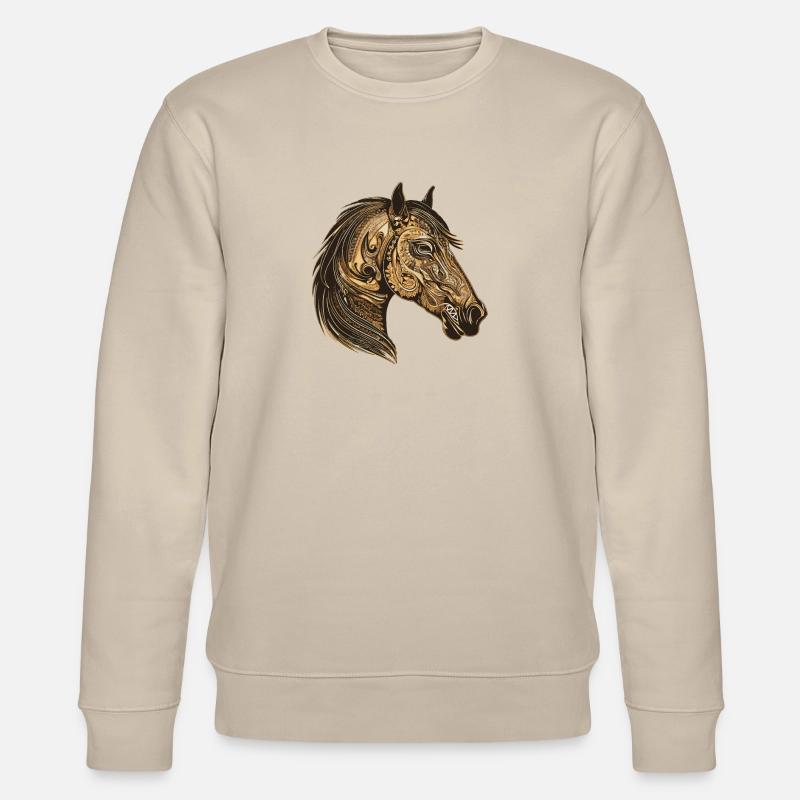 Pferd Porträt - Stanley/Stella Unisex Bio-Sweatshirt CHANGER  - Beige