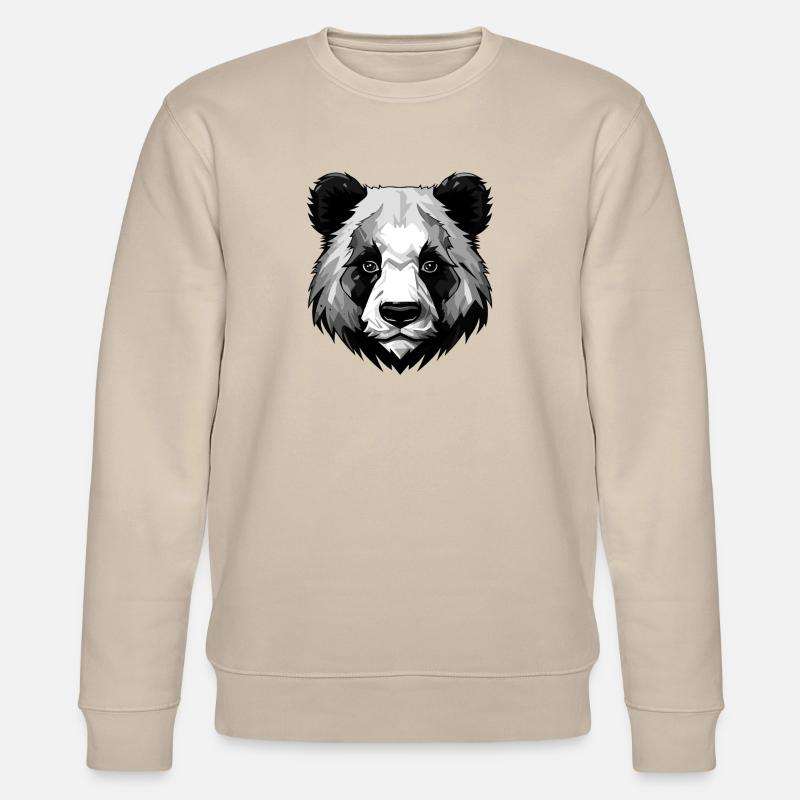 Panda Kopf - Stanley/Stella Unisex Bio-Sweatshirt CHANGER  - Beige