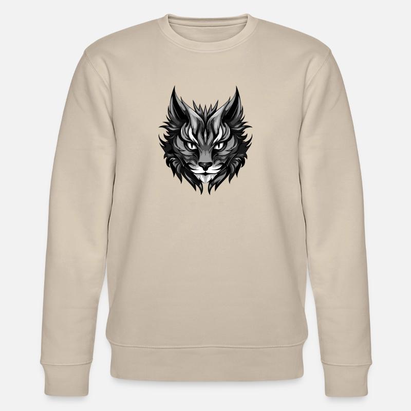 Katze Symbol Kopf - Stanley/Stella Unisex Bio-Sweatshirt CHANGER - Beige