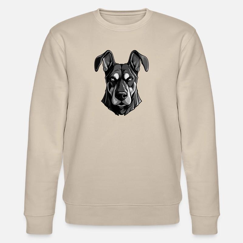 Doberman Hund Kopf - Stanley/Stella Unisex Bio-Sweatshirt CHANGER  - Beige