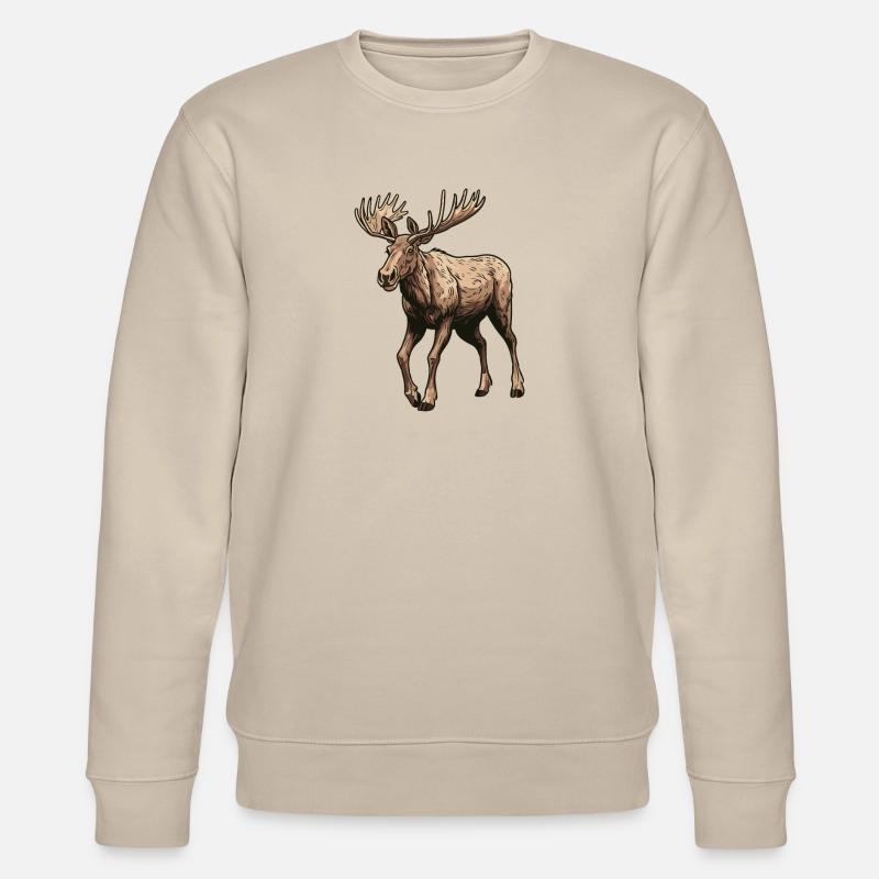 Elch Tier - Stanley/Stella Unisex Bio-Sweatshirt CHANGER  - Beige