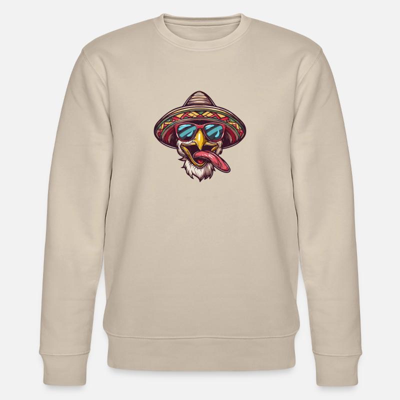 Poulet Bande Dessinée Drôle Sombrero - Sweat bio CHANGER Stanley/Stella Unisexe - beige