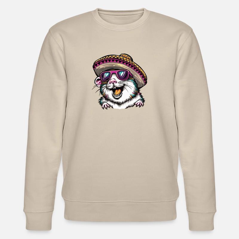 Hamster Lustig Sombrero - Stanley/Stella Unisex Bio-Sweatshirt CHANGER  - Beige