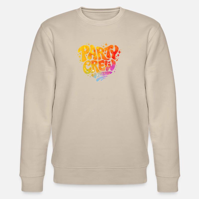 Party Crew Regenbogen Herz - Stanley/Stella Unisex Bio-Sweatshirt CHANGER  - Beige