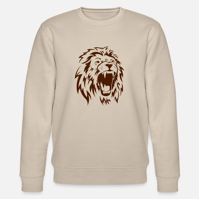 Angry Lion2 - Stanley/Stella Unisex Bio-Sweatshirt CHANGER  - Beige