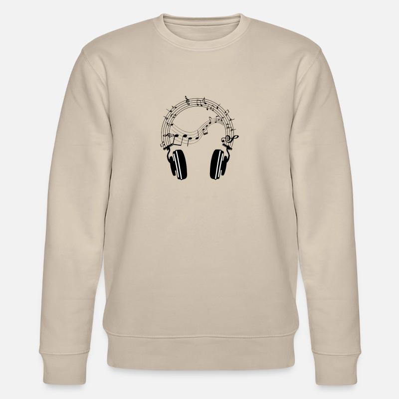 Beats & Notes: Headphone design - Stanley/Stella CHANGER Unisex Organic Sweatshirt - beige